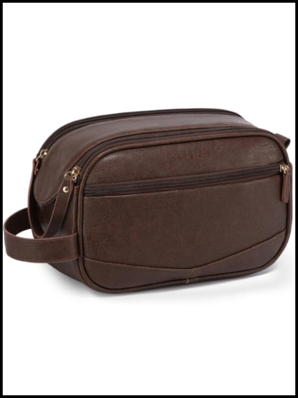 PU Leather Travel Toiletry Bag Water Resistant Wide Opening Organizer for Men